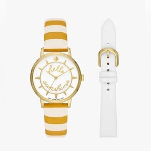 kate spade Yellow and White Striped Women's Watch